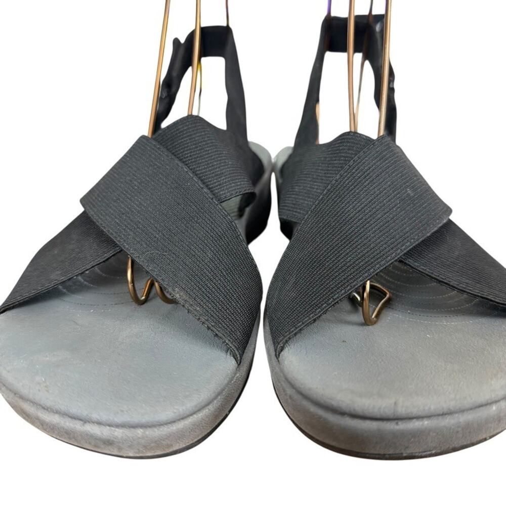 Clarks Arla Kaydin Black Slingback Wedge Sandals Wide Strap Comfort Shoes sz 10 - Picture 7 of 16